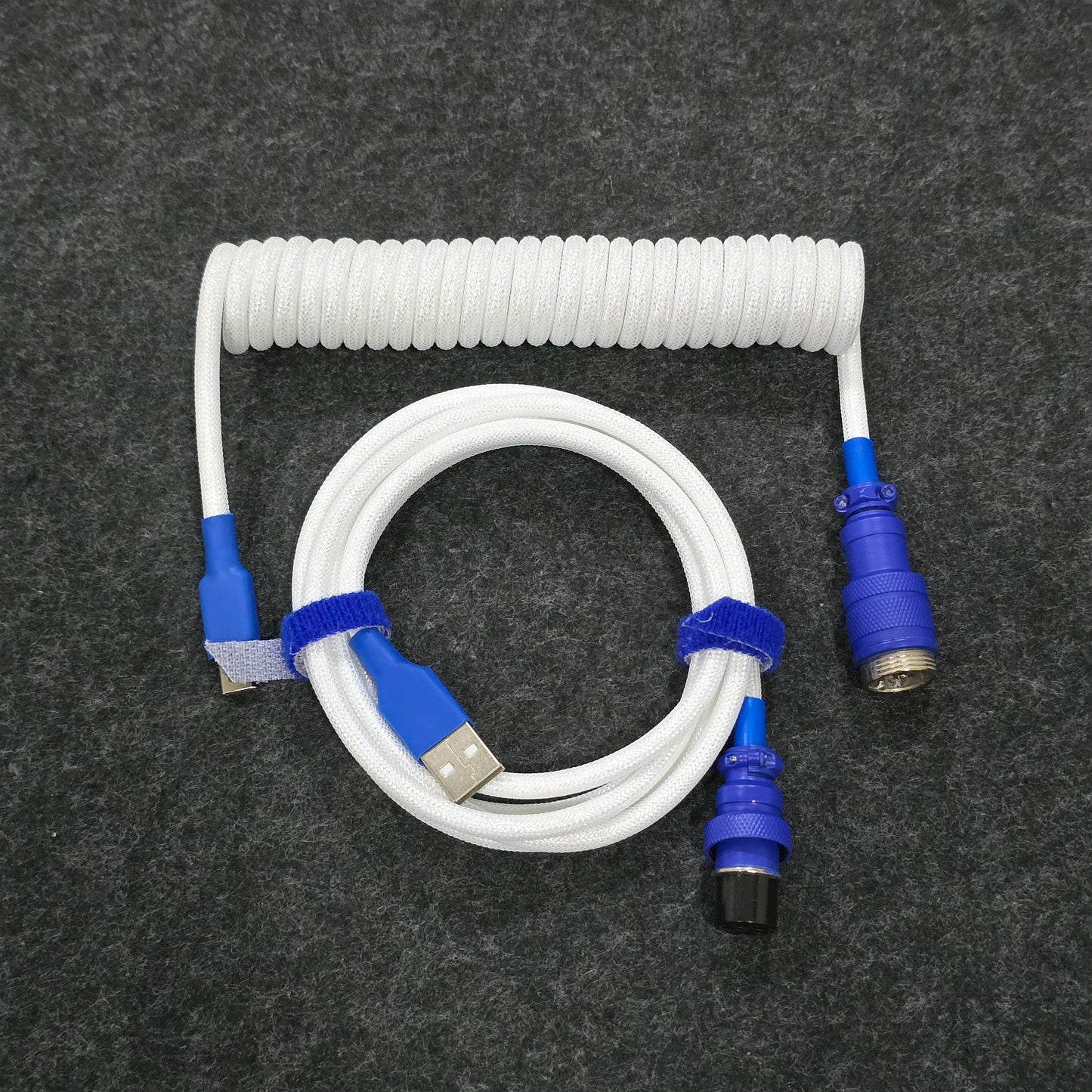 White Blue Gx16 Aviator Connector Premium Mechanical Keyboard 3.5m Cable