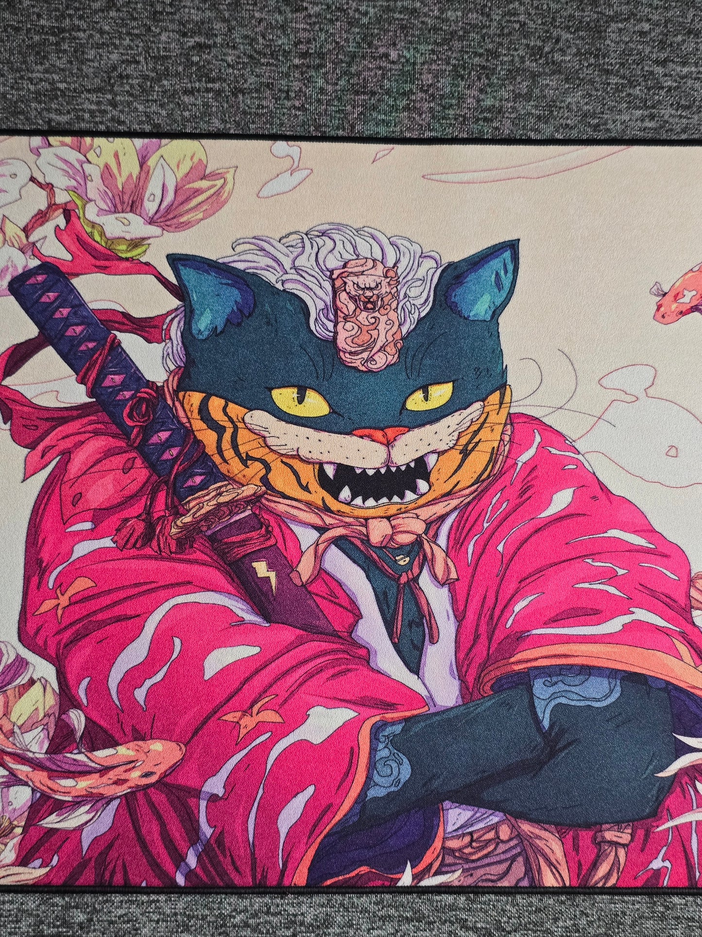 Samurai Cat Warrior Premium Control Surface XXL Deskmat