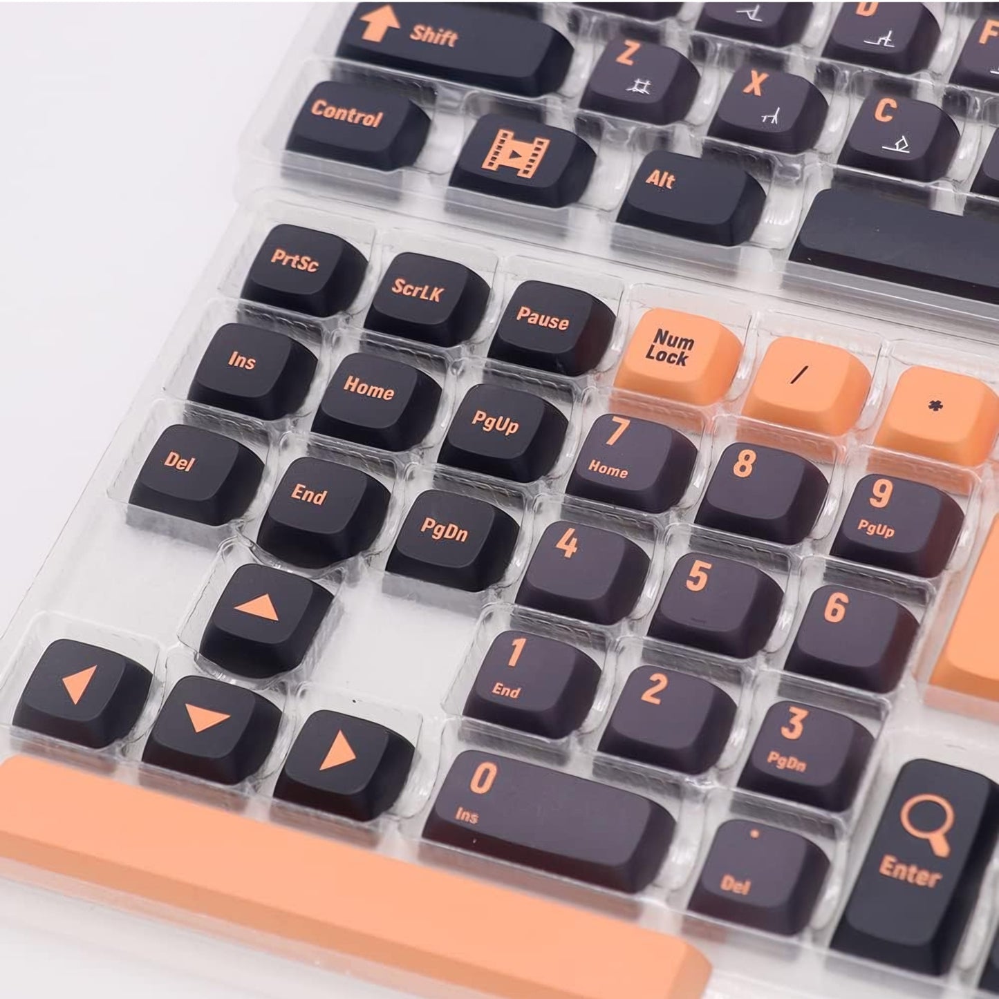 Black Orange XDA PBT Keycaps