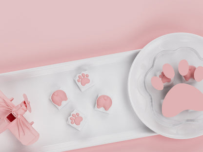 Cat Paw & Corgi Artisan Keycap 4 in 1