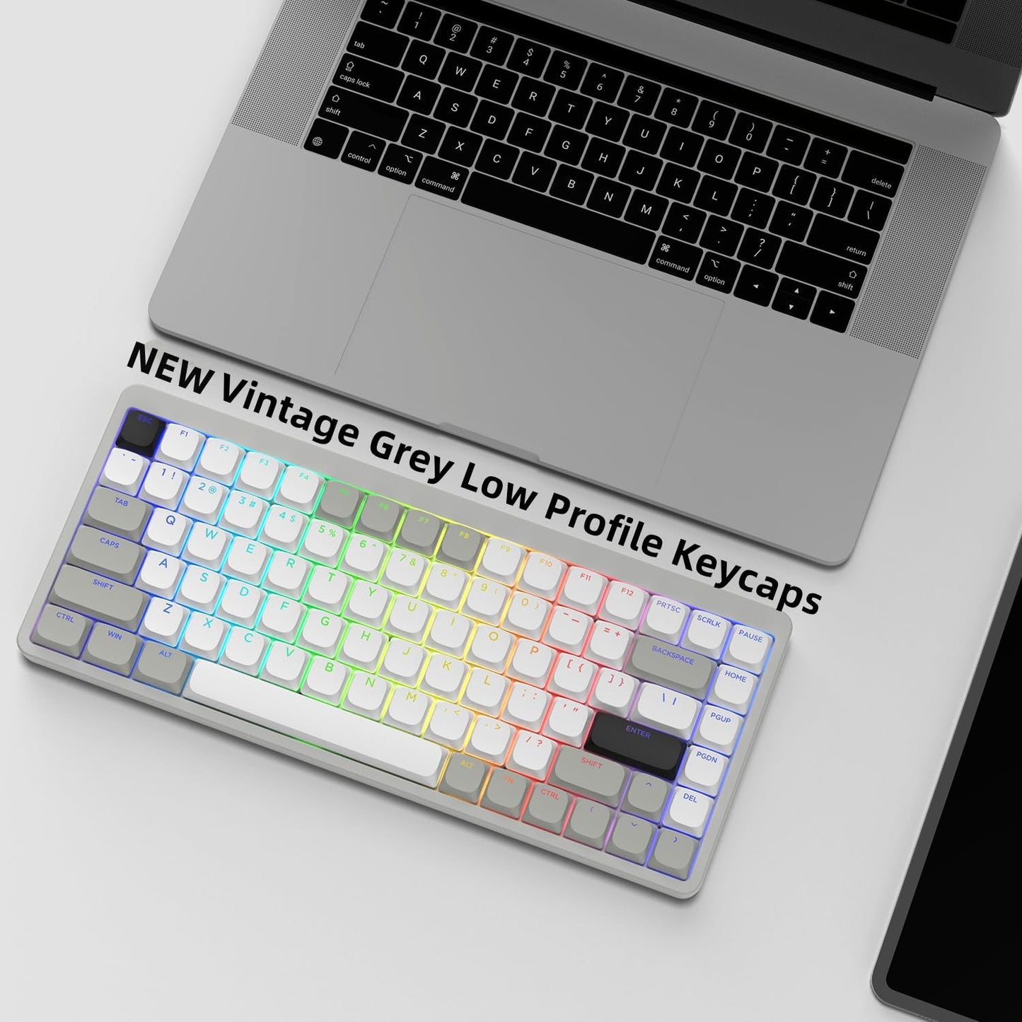 Low Profile Normcore 1990   Shine through Doubleshot PBT Backlit Keycaps