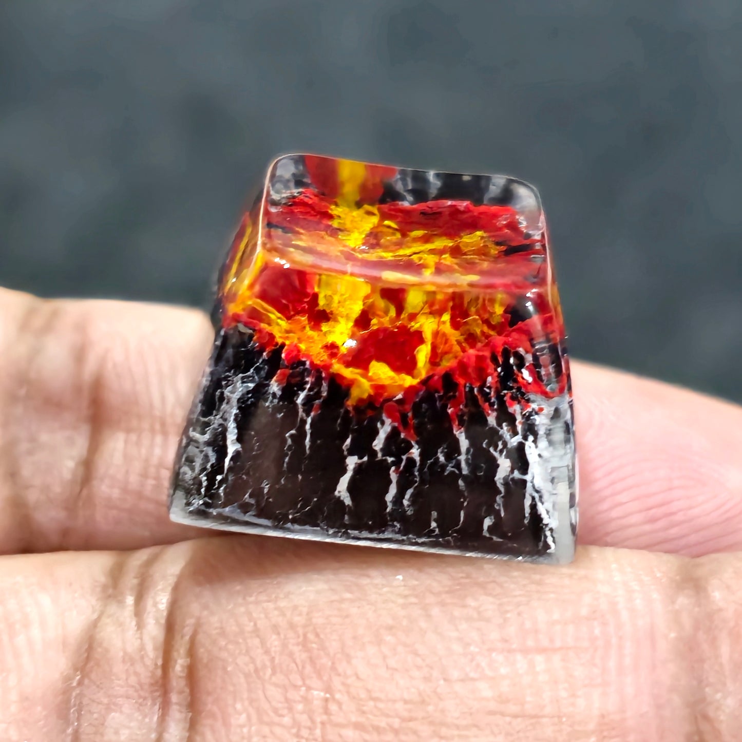 Volcanic Crater Shinethrough Artisan Resin Keycap