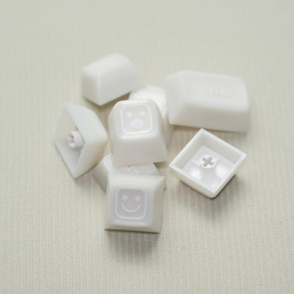 White Jade Translucent SA Profile Doubleshot Keycap