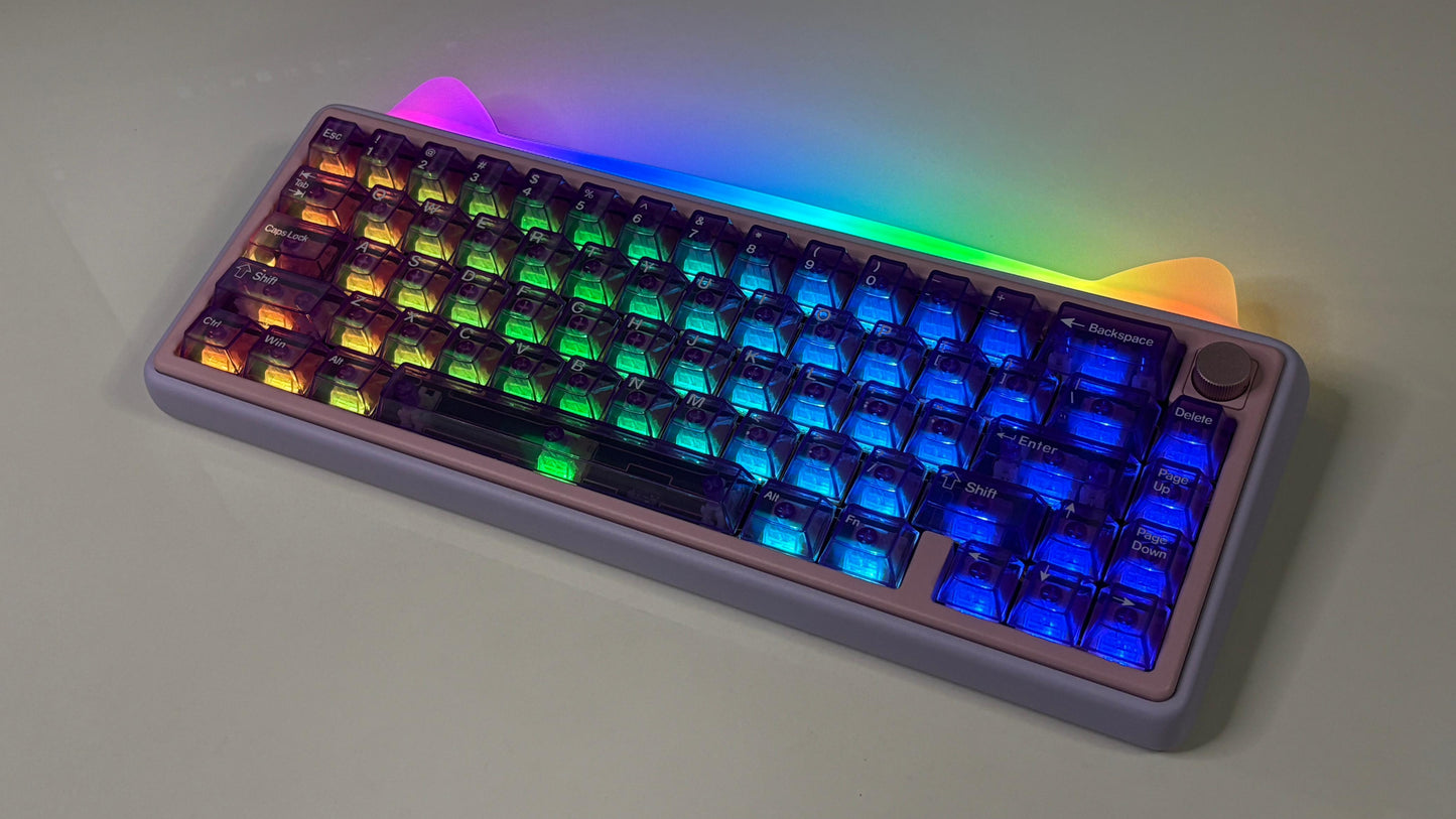 Purple Transparent PC UV Printed Cherry Keycaps