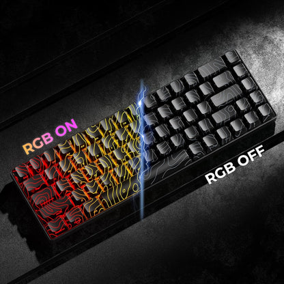 PREMIUM Black Topographic Shinethrough OEM Profile IMD Tech Keycap Set