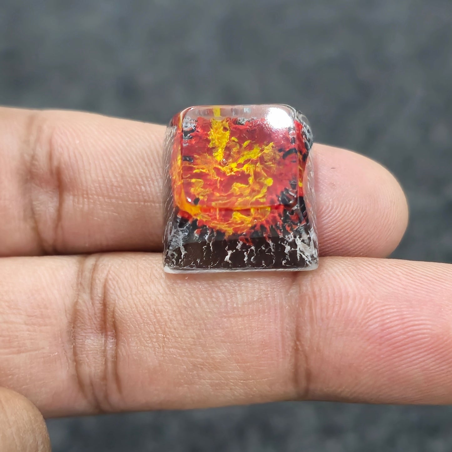 Volcanic Crater Shinethrough Artisan Resin Keycap