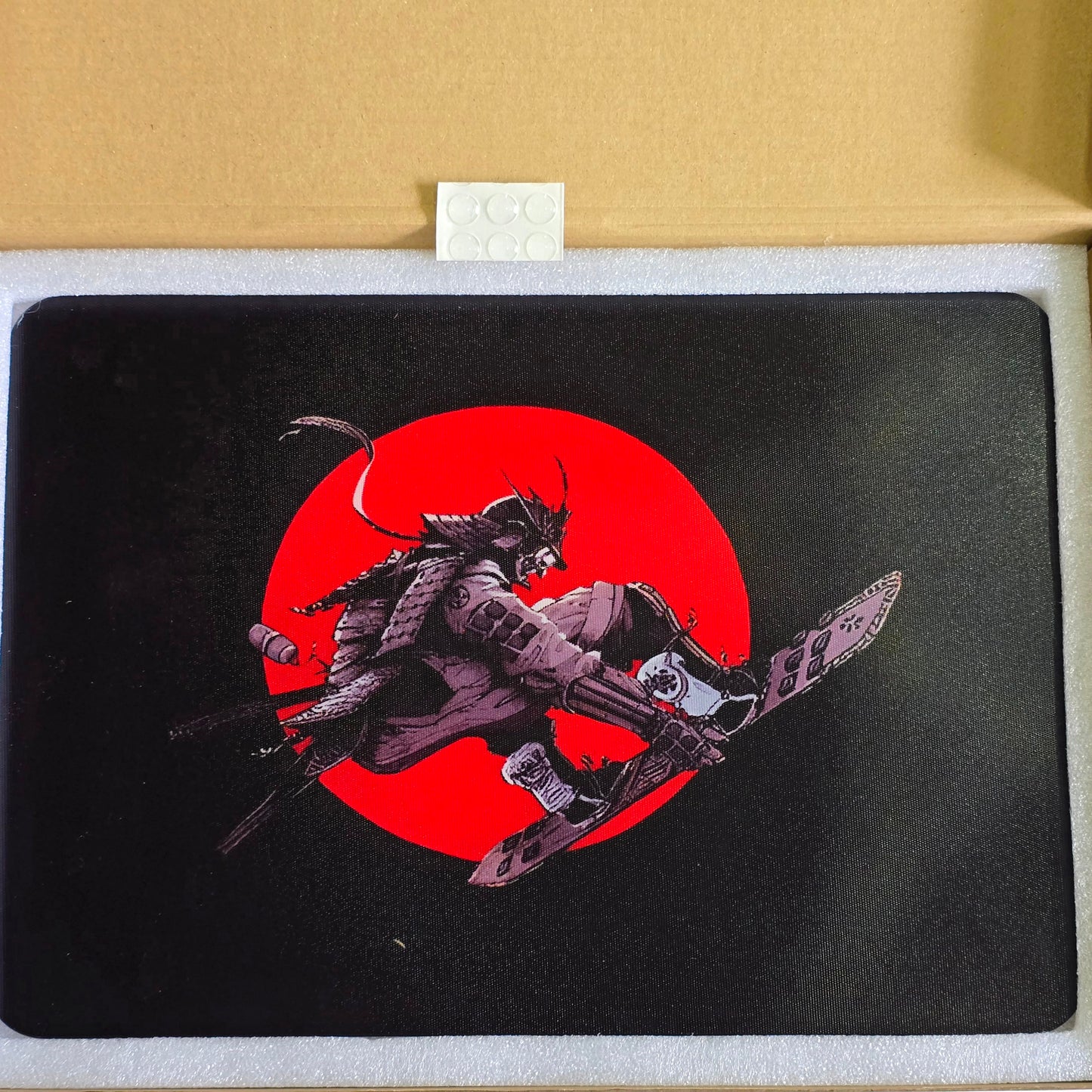 Glass Gaming Mousepad Samurai Snowboarding 35x26x3.2mm