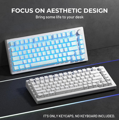 PREMIUM White Topographic Pattern IMD Tech Shinethrough Keycap