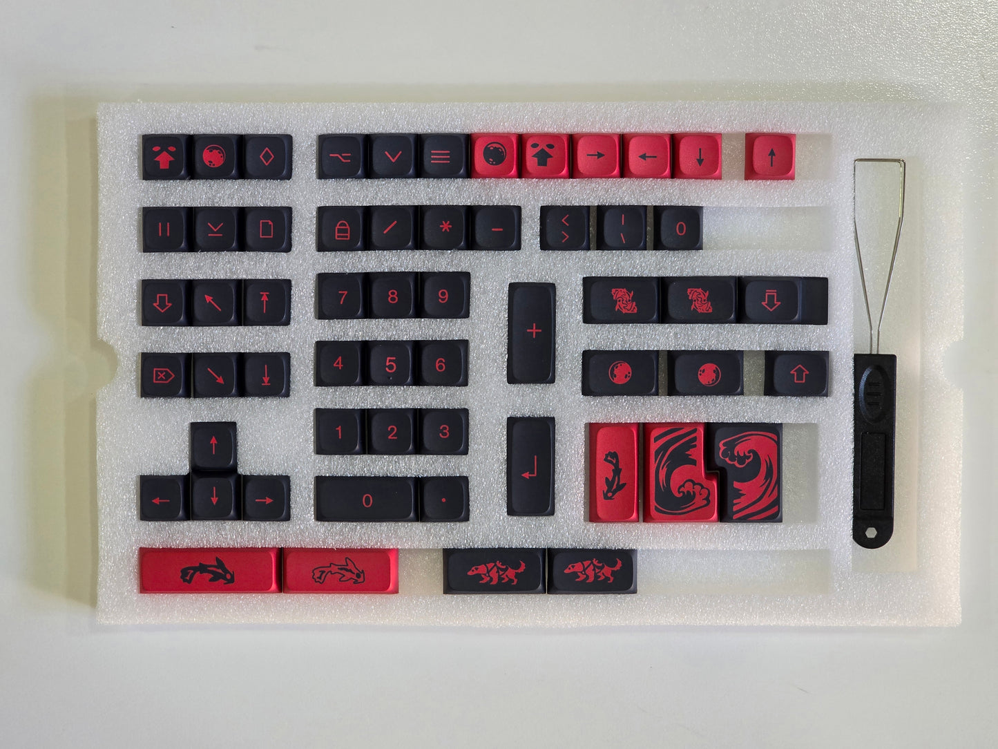 Mizu Red Black XDA PBT Keycaps