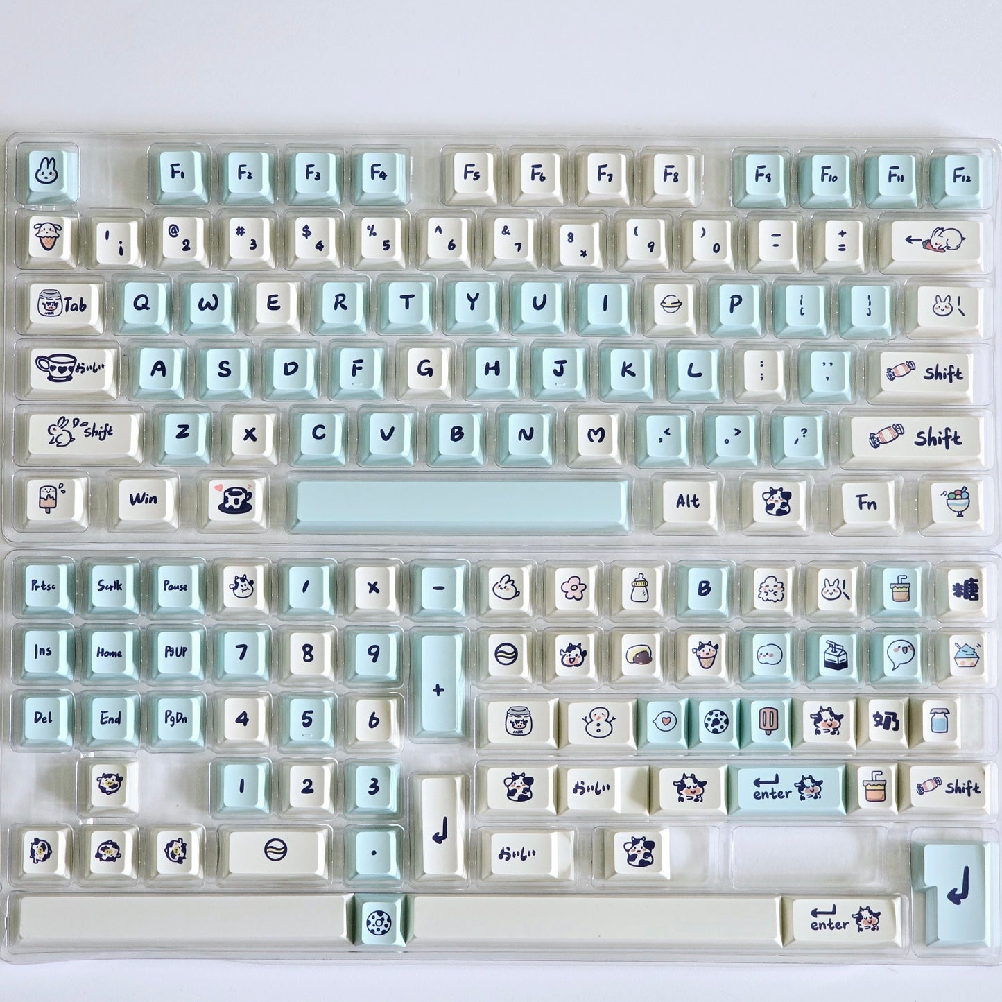 White Rabbit Cherry PBT Keycaps