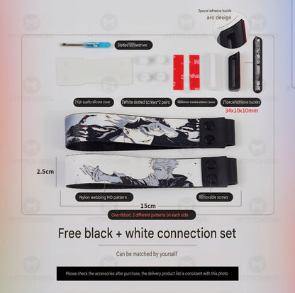 Anime Ribbon Straps with Adhesive And Installation Kit For Keyboard