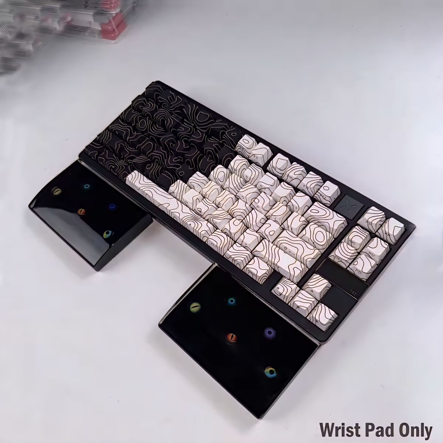 Artisan Rotating Evil Eye Resin Compact Wrist Rest Pad For Keyboard Mouse