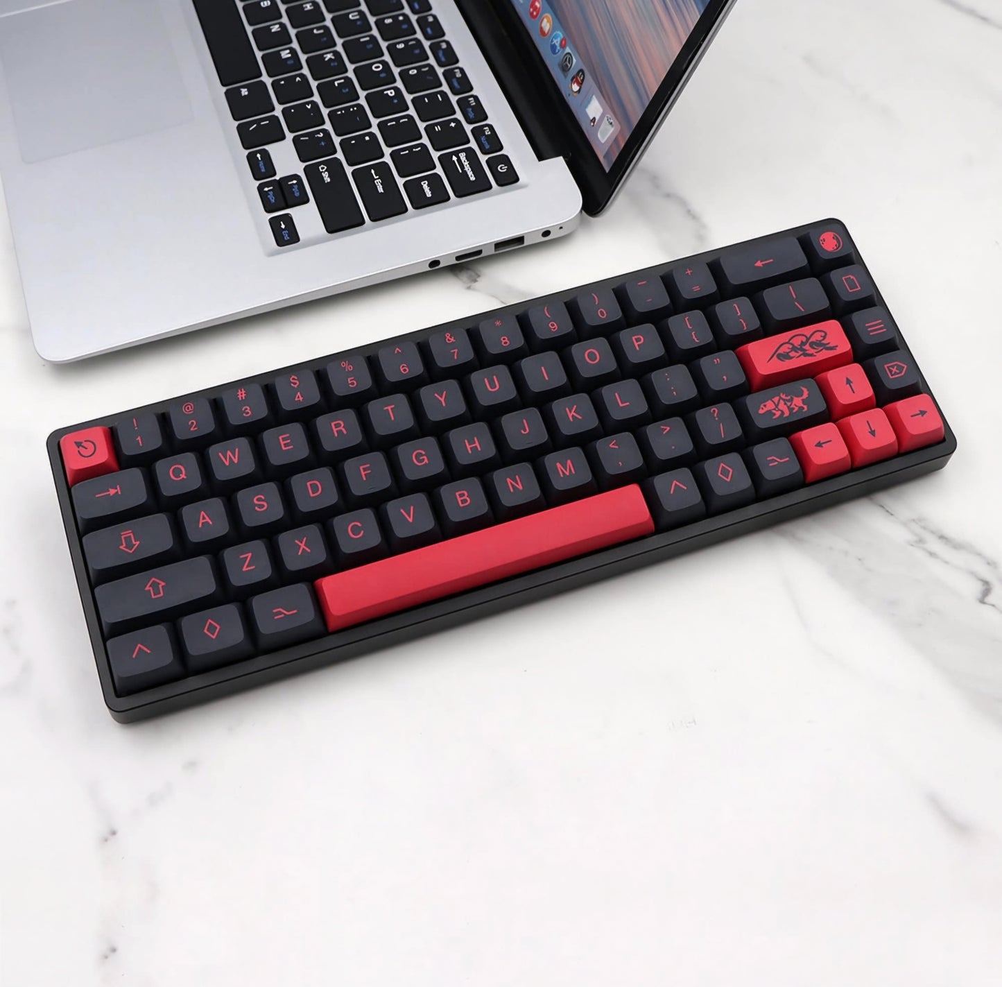 Mizu Red Black XDA PBT Keycaps