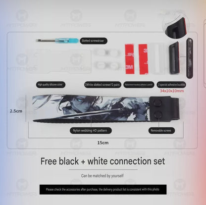 Anime Ribbon Straps with Adhesive And Installation Kit For Keyboard