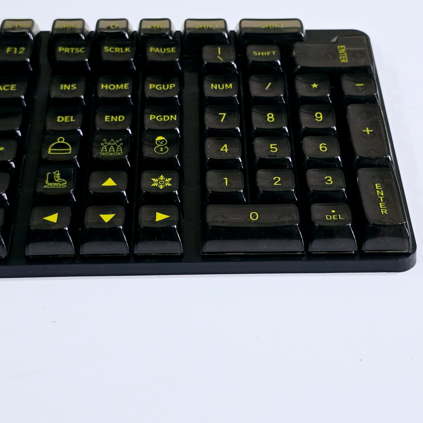 Transparent Yellow On Smoked Black CBSA Keycaps