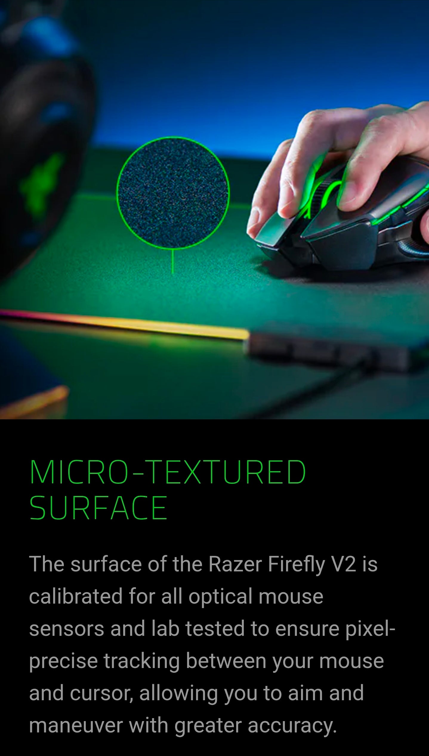 PRICE DROP Razer Firefly V2 - Hard Surface Premium Gaming Mouse Mat with Chroma RGB