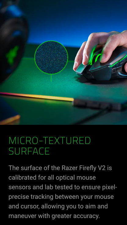 OPEN BOX RGB Defective Razer Firefly V2 - Hard Surface Premium Gaming Mouse Mat with Chroma RGB Price Drop