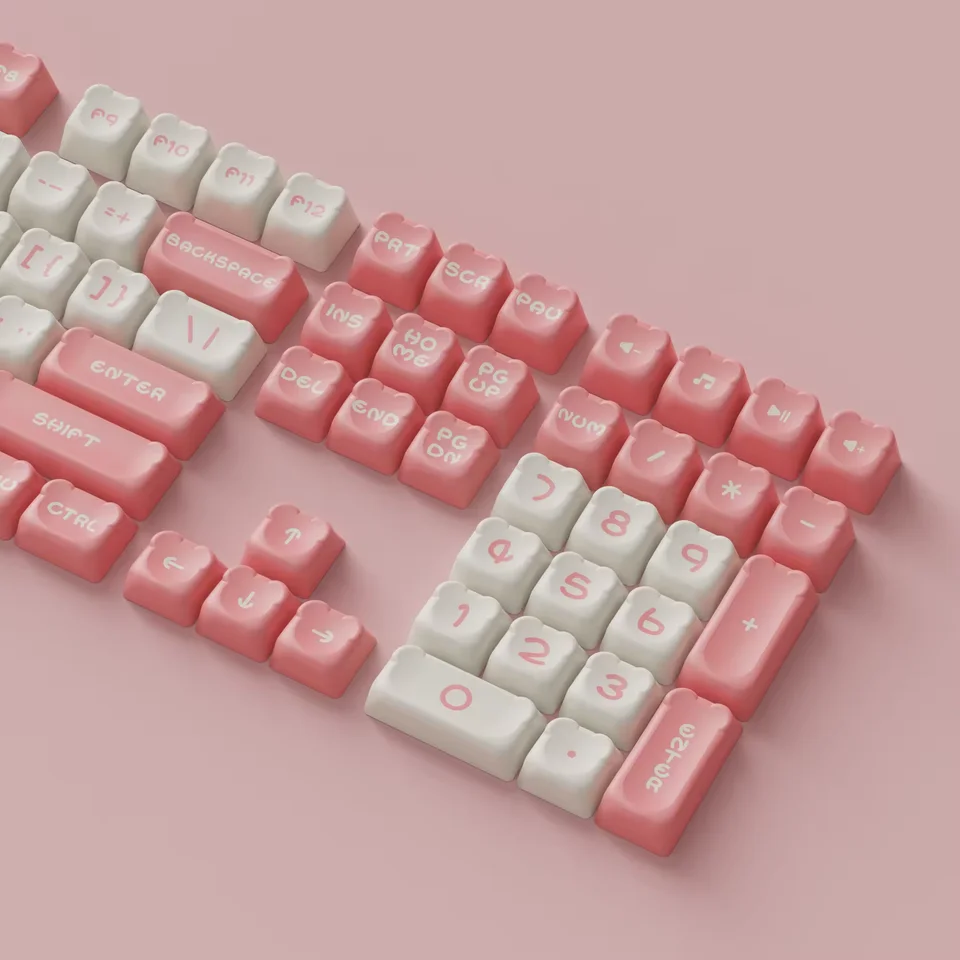 Sakura Bear Unique Doubleshot PBT keycaps