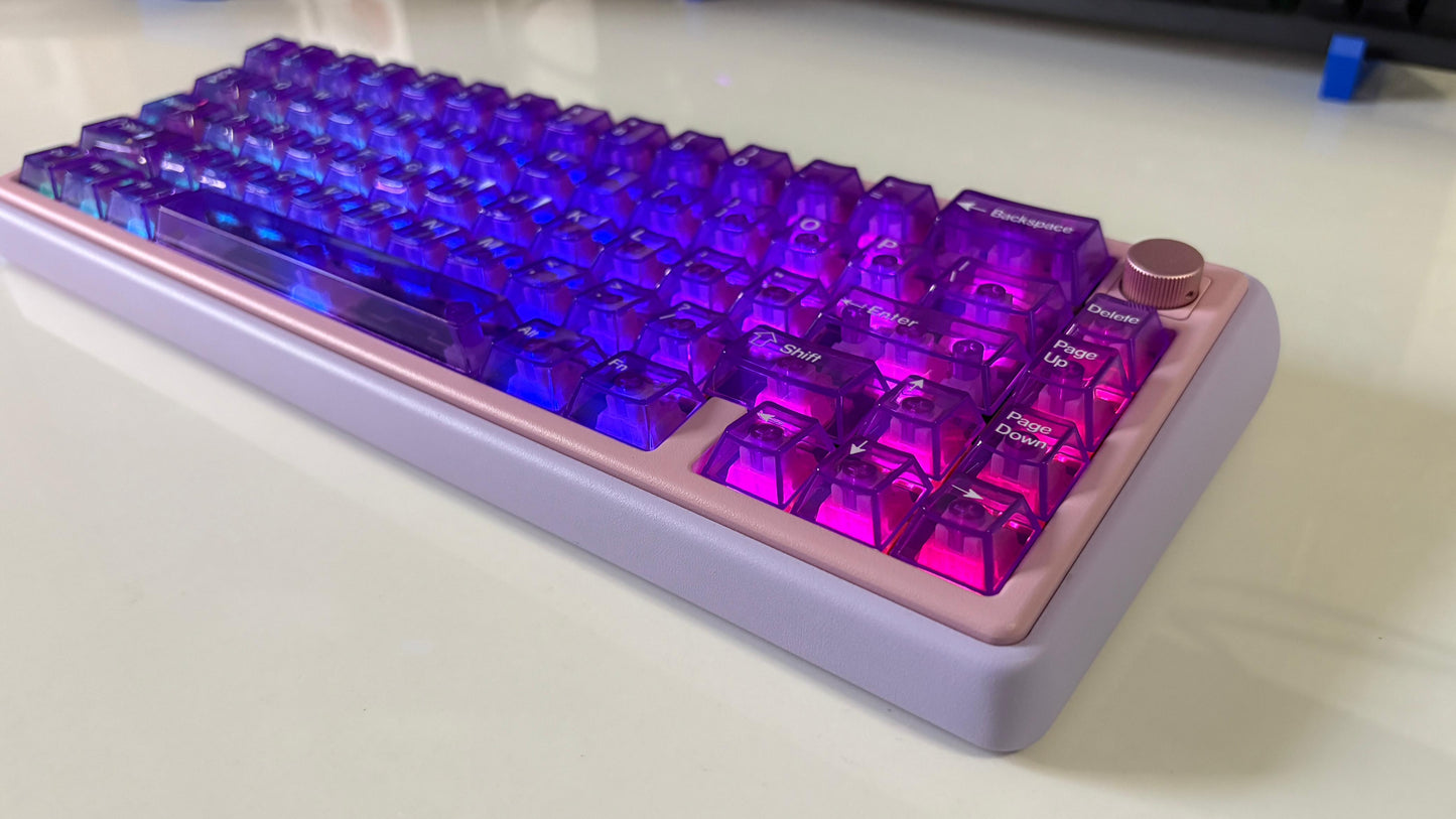 Purple Transparent PC UV Printed Cherry Keycaps