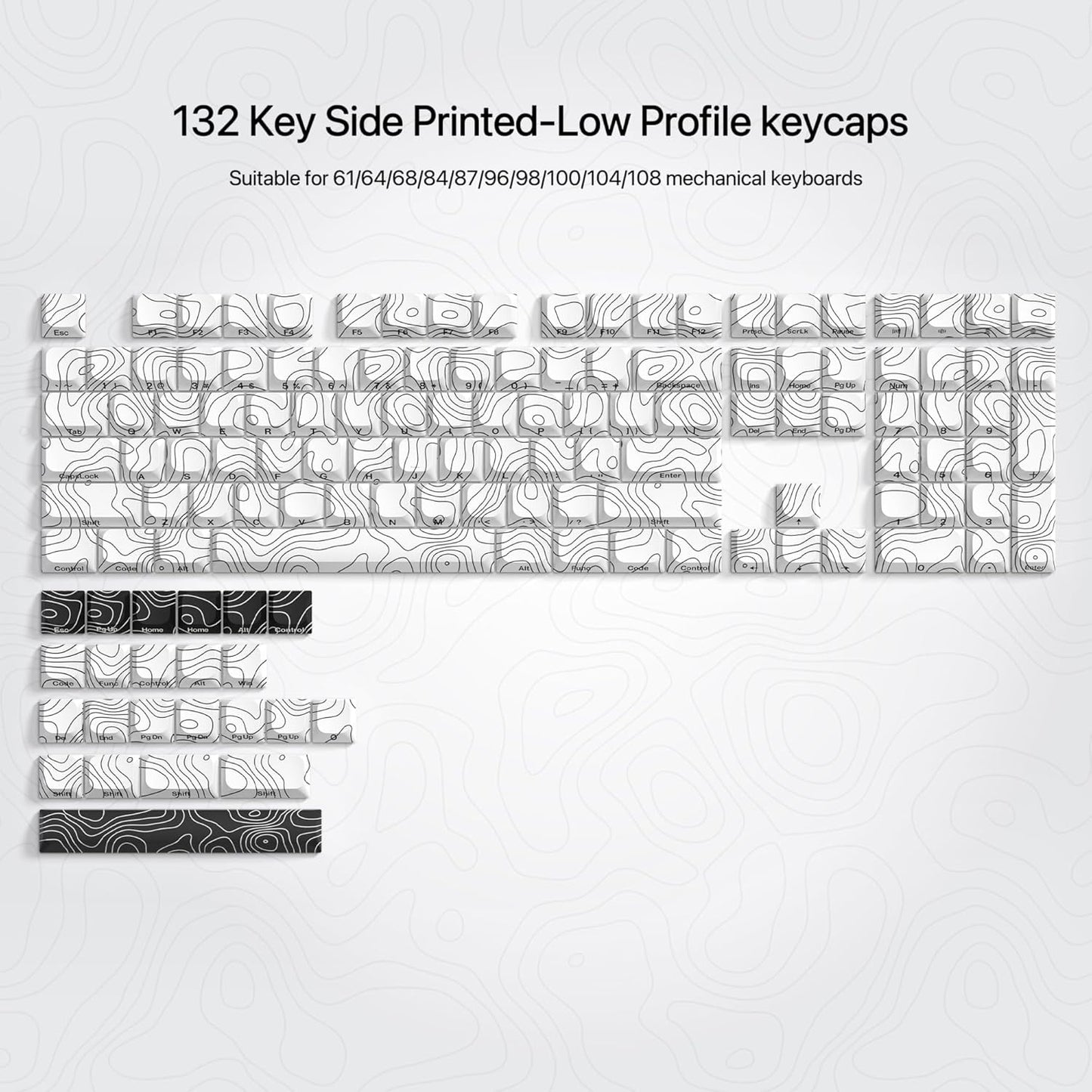 Low Profile Topography Side Legends Doubleshot PBT Keycap