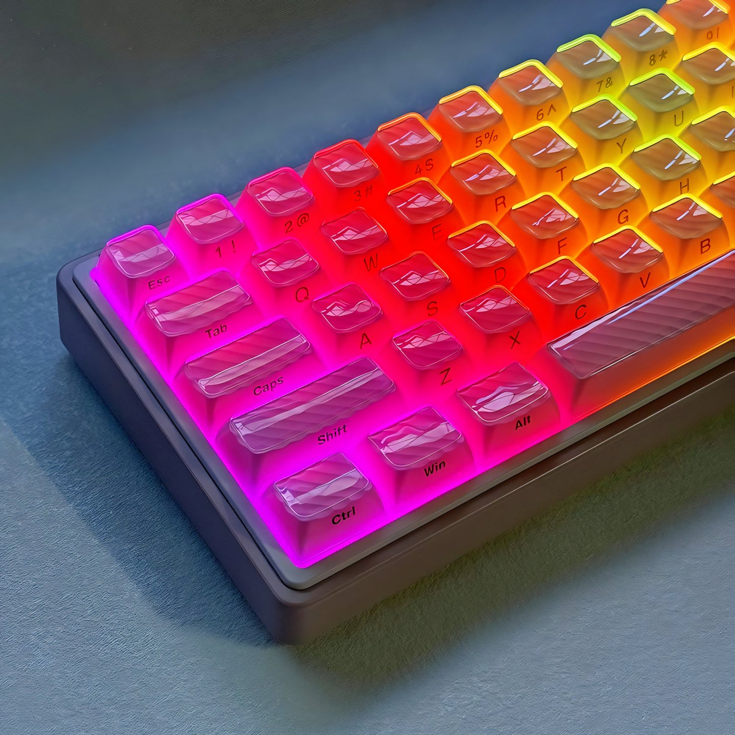 Purple Demon Wave OEM Side Printed Keycaps