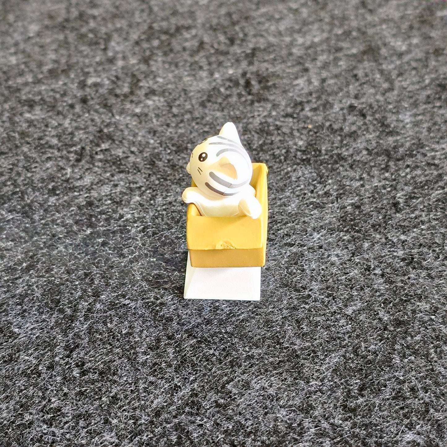 White Cat In Box Artisan Keycap