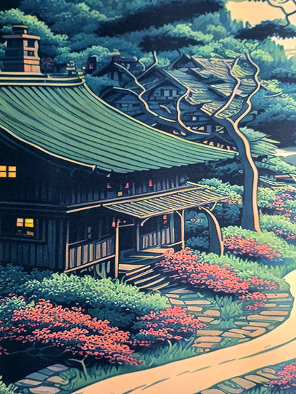 Peaceful Japanese Village Super Smooth XXL Deskmat