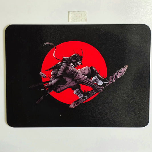 Glass Gaming Mousepad Samurai Snowboarding 35x26x3.2mm