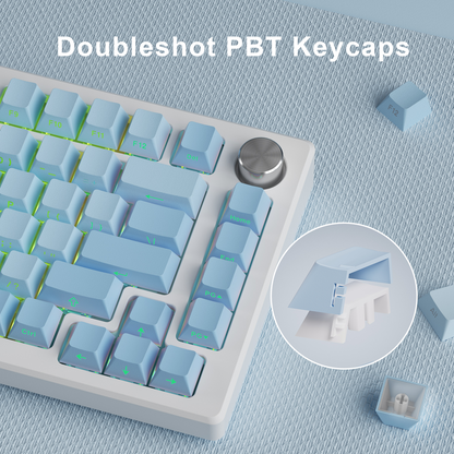 Baby Blue Diagonal Gradient Side Backlit Cherry Doubleshot Keycaps
