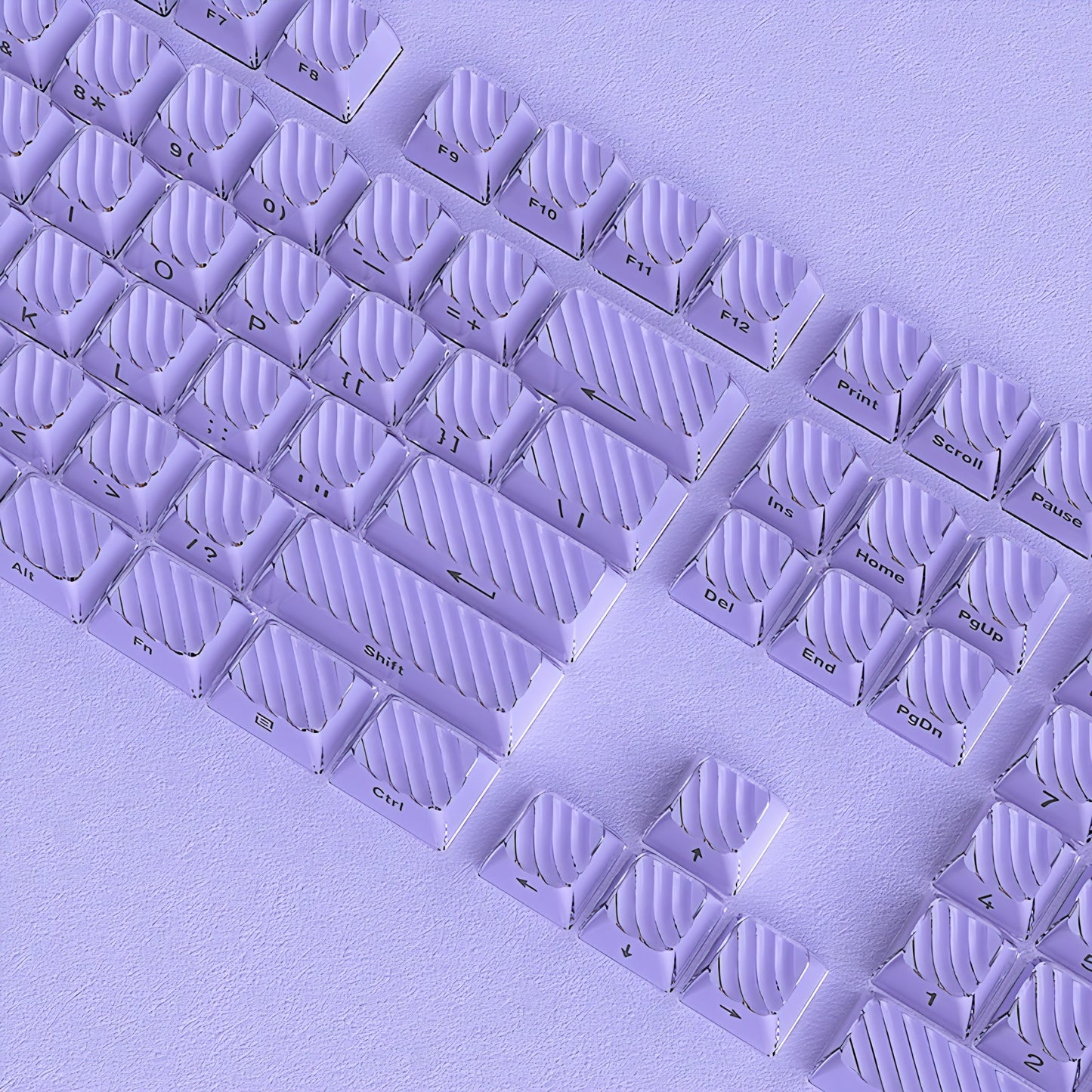 Purple Demon Wave OEM Side Printed Keycaps