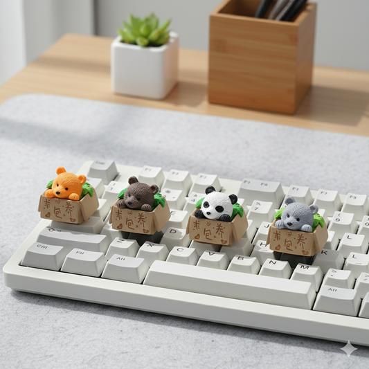 Teddy in Basket Resin Artisan Keycap