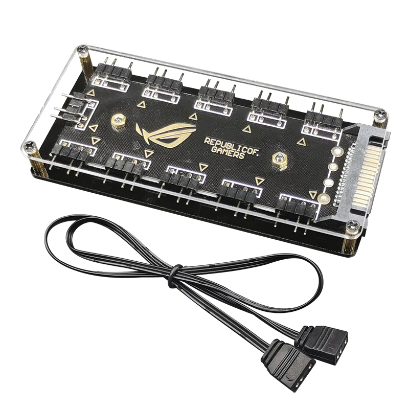 1 to 10 ARGB Splitter Hub With Sata Power