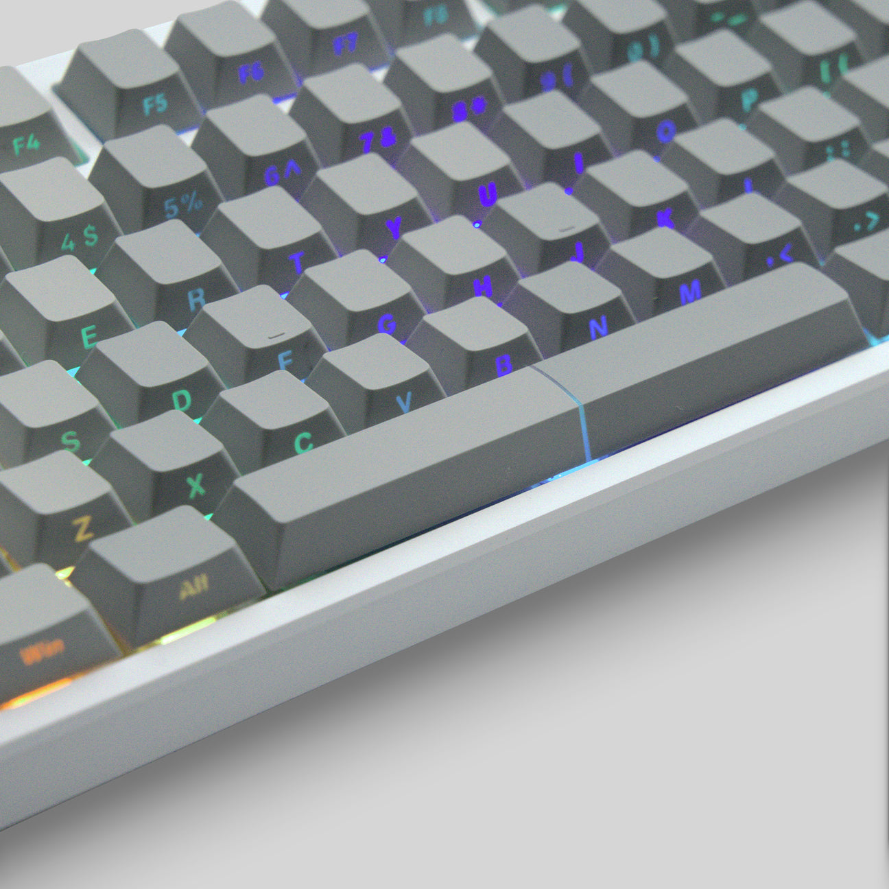 Gray Gradient Side Backlit Cherry Doubleshot Keycaps