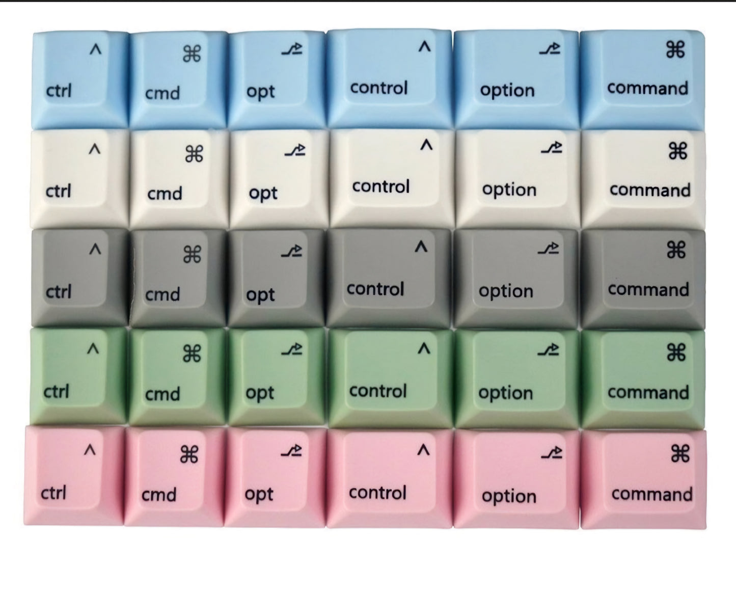 6pc Apple Mac Modifier Keycap Cherry Profile PBT