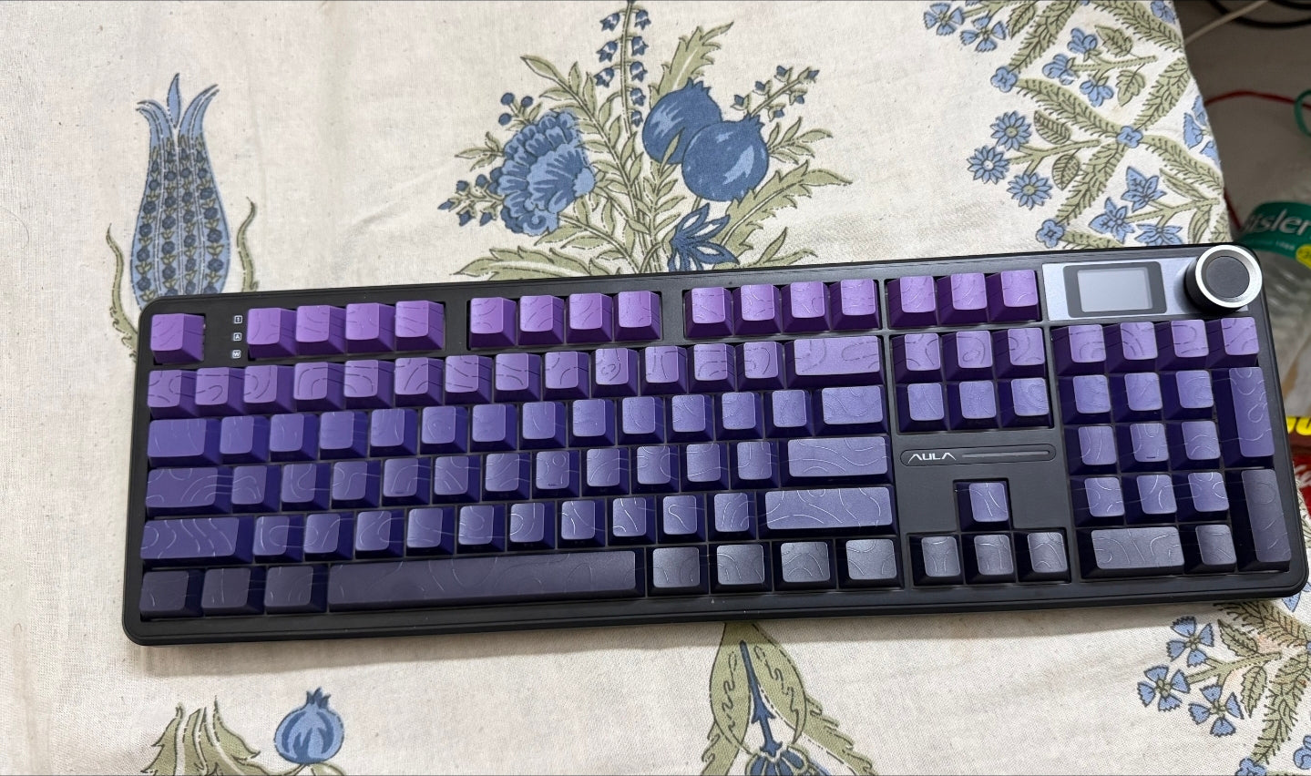 Topography Line Crack Dark Amethyst Cherry Side Backlit Keycaps