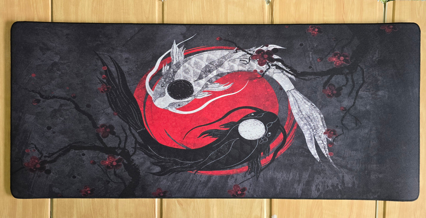 Koi Fish RED MOON NIGHT Premium Hybrid Control Deskmat