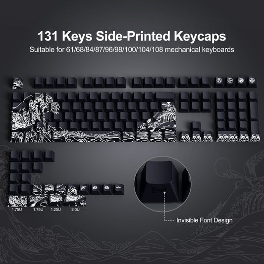 Wave Of Kanagawa Side Backlit Cherry PBT Keycaps