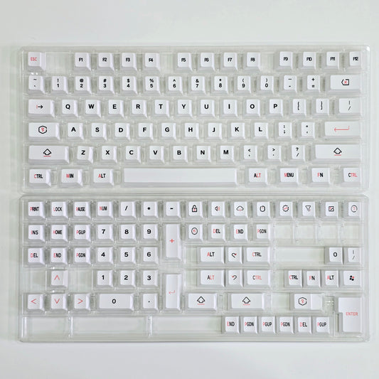 Classic White Cherry PBT  BOW Keycaps