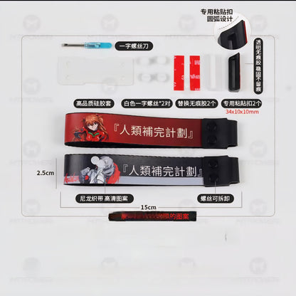 Anime Ribbon Straps with Adhesive And Installation Kit For Keyboard