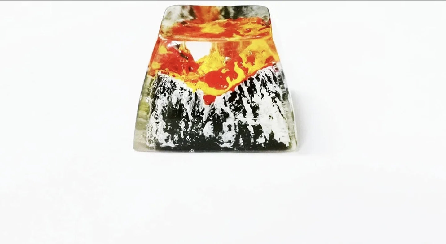 Volcanic Crater Shinethrough Artisan Resin Keycap