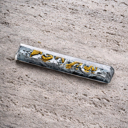 Mythical Golden Dragon Premium Handmade Spacebar Artisan Keycap 6.25u