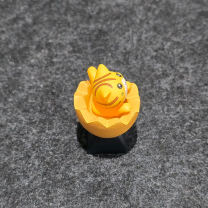 Adorable Cute Egg Shell Cats Artisan Keycap Black Base