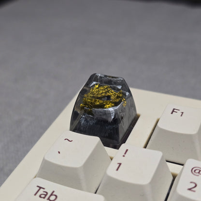 Mythical Golden Dragon Premium 1u Handmade Artisan Keycap