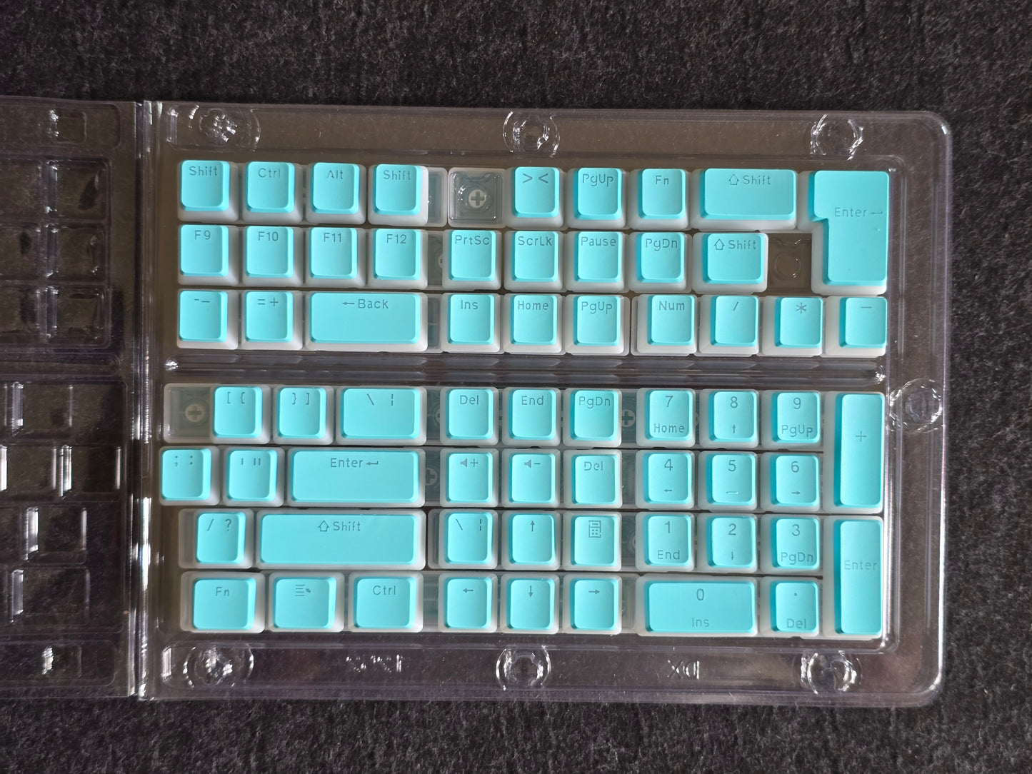 Sky Blue Backlit Doubleshot Pudding Keycaps 129 keys (Clearance)