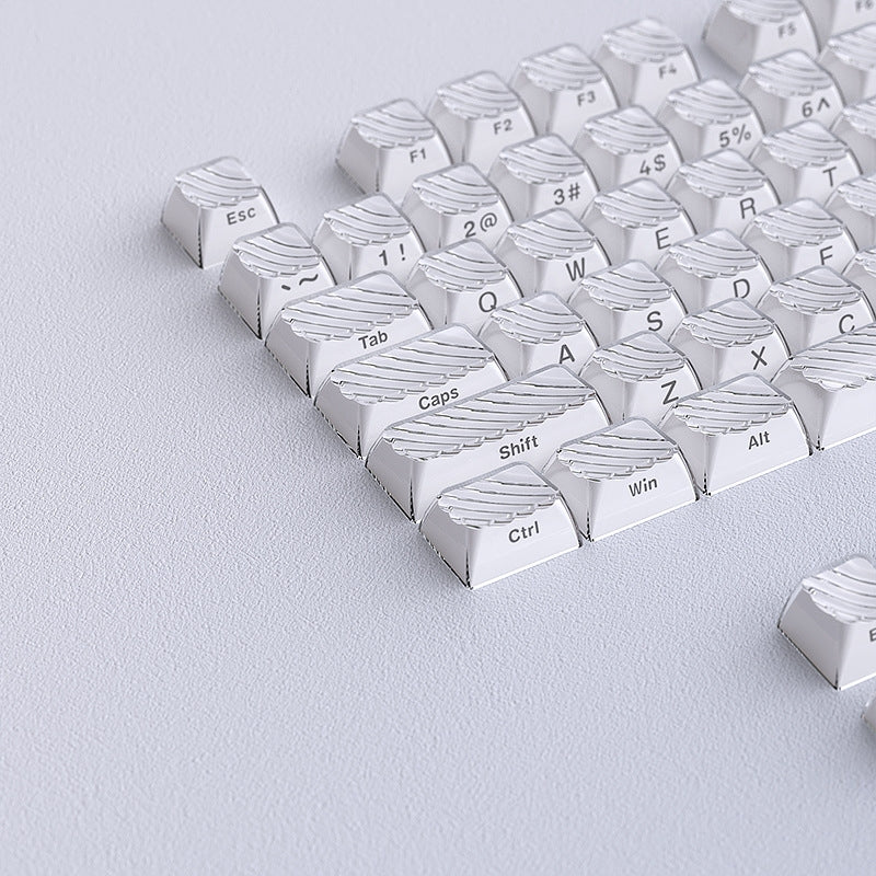 White Demon Wave OEM Side Printed Keycaps