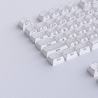 White Demon Wave OEM Side Printed Keycaps