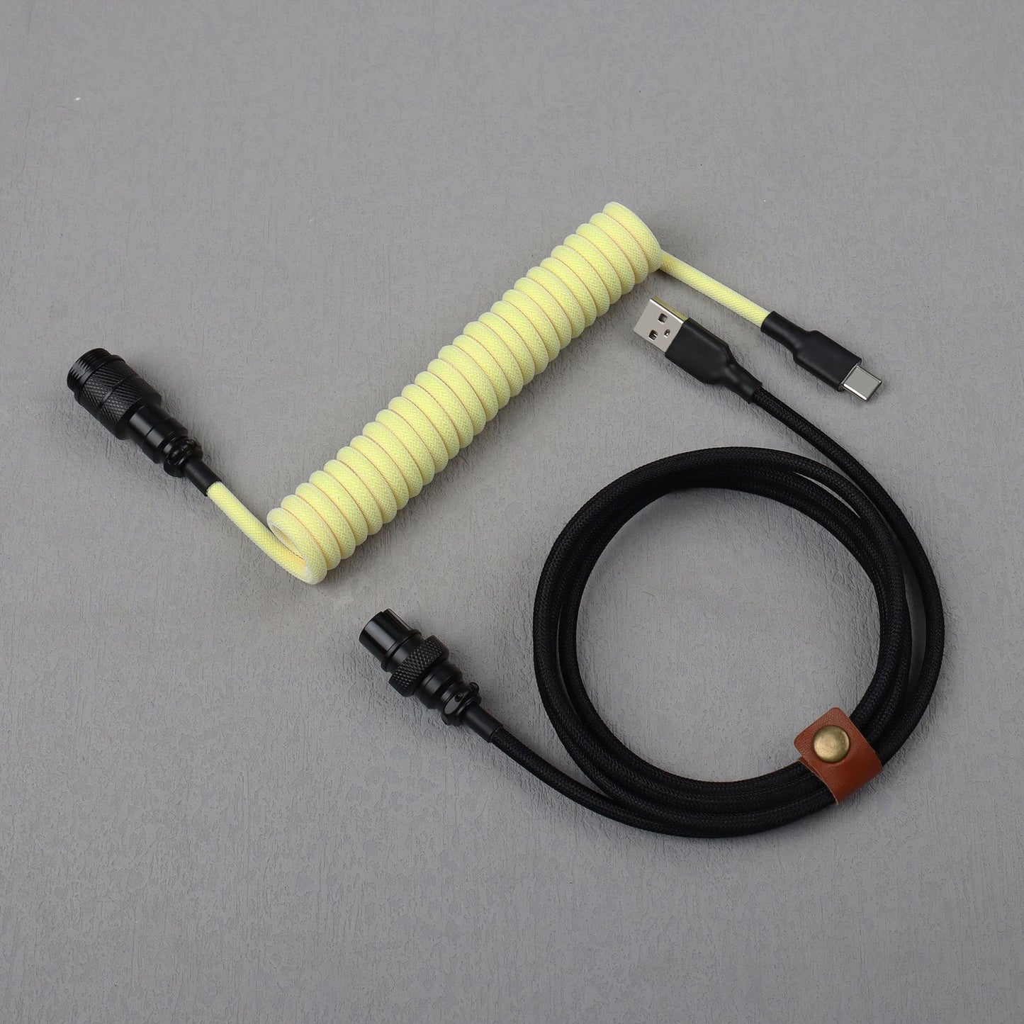 Yellow Black Gx16 Aviator Connector Premium Mechanical Keyboard 3.5m Cable