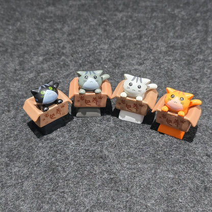 Cat in Basket Resin Artisan Keycap