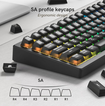 Black Jade Translucent SA Profile Doubleshot PBT Keycap
