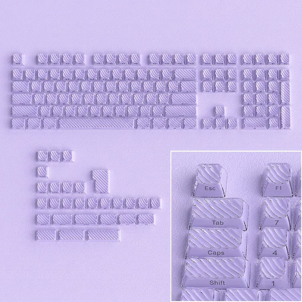 Purple Demon Wave OEM Side Printed Keycaps
